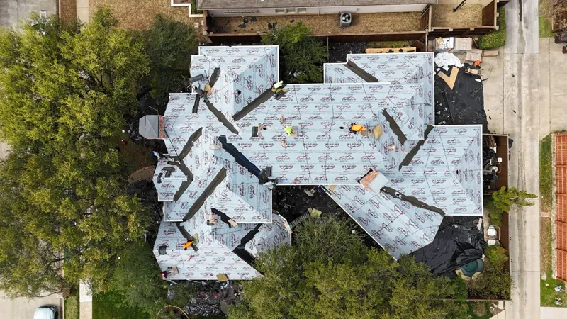 roof tear off and re-roof in progress in DFW